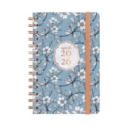 Finocam You Agenda de Espiral - Anual 2026 - Planificador - Cierre de Goma - Formato E5 - 131x19x190mm - Semana Vista Horizontal - Tematica de Flores