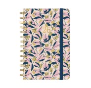 Finocam You Agenda de Espiral - Anual 2026 - Planificador - Cierre de Goma - Formato E5 - 131x19x190mm - Semana Vista Horizontal - Tematica de Hojas