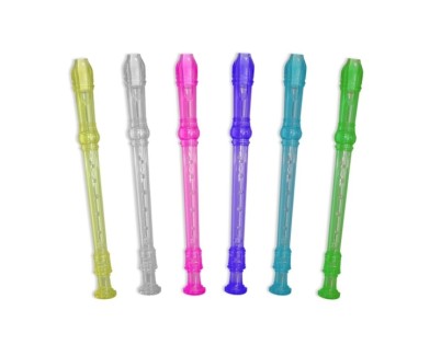 Flauta Dulce Transparente de Colores - Fabricada en Plastico - Ideal para los mas Pequeños - 6 Colores Surtidos
