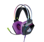 FR-TEC Auriculares Gaming con Luz RGB - Control de Volumen y Mute en Cable - Microfono Flexible - Altavoz de 50mm - Conexion Jack 3.5mm y USB 2.0 - Color Negro