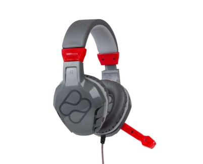 FR-TEC Auriculares Gaming Samus - Altavoz de 50mm - Microfono Rotatorio - Control de Volumen y Mute - Conexion Mini-Jack 3.5mm - Compatible con Todos los Dispositivos - Colores Combinables con Nintendo Switch - Color Gris