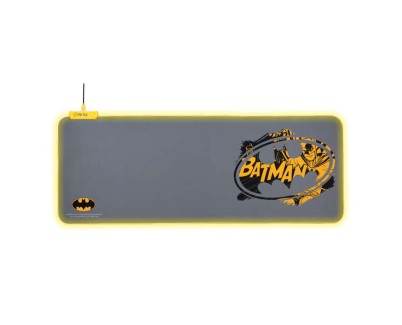 FR-TEC Batman Alfombrilla para Teclado y Raton XL - Luz LED en Bordes - Dise&ntilde;o Antideslizante - Diferentes Modos de Iluminacion