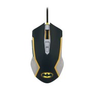 FR-TEC Batman Raton USB hasta 8000dpi - Iluminacion LED Amarillo - Plug and Play - Cable Trenzado de 1.8m - Color Negro/Gris/Amarillo