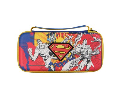 FR-TEC Bolsa Premium Superman para Nintendo Switch - Compatible con Todos los Modelos - Estuche de Alta Calidad con Soporte Incorporado - Incluye Caja de 4 Juegos - Material Interior Protector Aterciopelado - Color Varios