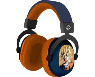 FR-TEC Dragon Ball Auriculares Gaming Trimodo con Microfono Integrado - Bluetooth, USB 2.4Ghz y Jack 3.5 - Diadema Ajustable - Almohadillas Acolchadas - Iluminacion LED RGB - Color Azul/Naranja