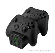 FR-TEC Estacion de Carga Dual Charging Station Compatible con Xbox Series X/S y Xbox One - Diseño Elegante - Funcionamiento Sencillo - Leds Indicadores de Carga - Incluye Baterias Recargables de 1200Mah y Tapas de Bateria - Color Negro