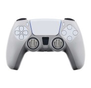 FR-TEC Funda de Silicona Transparente + Grips para Dualsense PS5 - Proteccion sin Alterar el Aspecto - Mejora el Agarre y Evita Manos Sudorosas - Incluye Grips para Joysticks - Color Gris