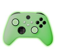 FR-TEC Funda de Silicona Xbox Glow in The Dark - Grips Incluidos - Brilla en La Oscuridad - Color Verde