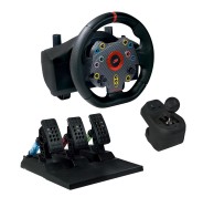 FR-TEC Grand Chelem Racing Wheel Juego de Volante de Carreras + Pedales + Palanca de Cambios - Angulo de Direccion de 270º - Compatible con PS4, Xbox Series X/S, One y PC - Color Negro