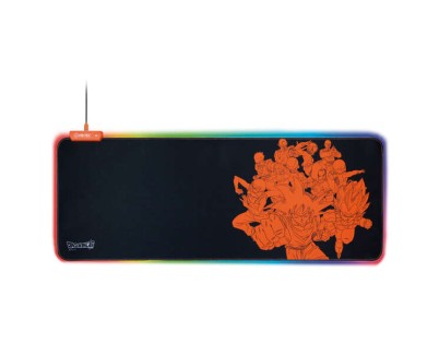 FR-TEC Mousepad Goku XL - Licencia Oficial Dragon Ball Super - Luz RGB en Bordes - Diseño Antideslizante - Tecnologia Plug and Play - Ajuste de Iluminacion - Color Negro