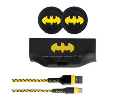 FR-TEC Pack Carga y Juega Batman Xbox Series X/S - Grips con Logo Batman - Cable USB-C 3m Resistente y Colorido - Bateria Recargable 1000Mah - Color Varios