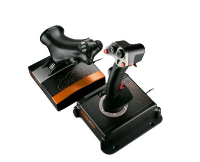FR-TEC Palanca y Acelerador Raptor Mach1 Hotas Compatible con PC - Joystick y Acelerador - Control de Velocidad - Configuracion Personalizada - Switch de 3 Memorias - Sensor Electromagnetico - Color Negro