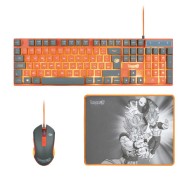 FR-TEC Set de Teclado, Raton y Alfombrilla Dragon Ball Super - Teclado de Membrana Iluminado - Colores e Iluminacion Emblematica - Tecnologia Anti-Ghosting - Raton con Control Dpi de Hasta 7200 - Iluminacion LED - Color Varios