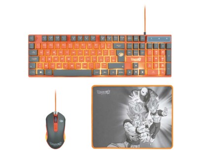 FR-TEC Set de Teclado, Raton y Alfombrilla Dragon Ball Super - Teclado de Membrana Iluminado - Colores e Iluminacion Emblematica - Tecnologia Anti-Ghosting - Raton con Control Dpi de Hasta 7200 - Iluminacion LED - Color Varios