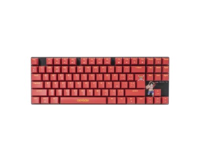 FR-TEC Teclado Mecanico Gaming TKL Compacto One Piece Luffy - Retroiluminacion - Anti-Ghosting - Cable Trenzado - Compatible con PC - Color Rojo/Negro