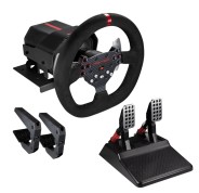 FR-TEC Volante con Force Feedback Force Racing Wheel - Tecnologia Forcesense - Aro de 26.5cm de Diametro - Pedales Regulables - Color Negro