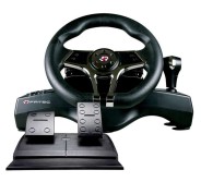 FR-TEC Volante Hurricane Wheel MKII Compatible con PC, PS4, PS3 y Switch - Volante con Levas y Cambio Secuencial - Pedales de Freno y Aceleracion - Botones Configurables - Efecto Vibracion - 3 Modos de Configuracion - Color Negro