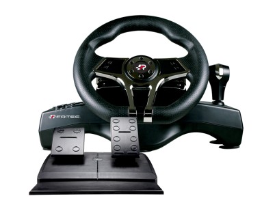 FR-TEC Volante Hurricane Wheel MKII Compatible con PC, PS4, PS3 y Switch - Volante con Levas y Cambio Secuencial - Pedales de Freno y Aceleracion - Botones Configurables - Efecto Vibracion - 3 Modos de Configuracion - Color Negro