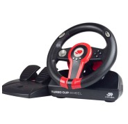 FR-TEC Volante Switch Turbo Cup Wheel - Compatibilidad con Nintendo Switch, Switch Oled y PC - Vibracion Ajustable - Rango de Giro de 180° - Incluye Pedales, Levas de Cambio y 12 Botones - Color Negro