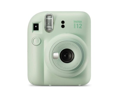 Fujifilm Instax Mini 12 Mint Green Camara Instantanea - Tama&ntilde;o de Imagen 62x46mm - Flash Auto - Exposicion Automatica - Mini Espejo para Selfies - Modo Primer Plano