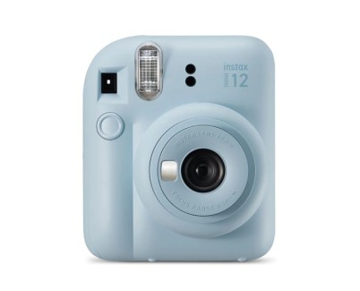 Fujifilm Instax Mini 12 Pastel Blue Camara Instantanea - Tama&ntilde;o de Imagen 62x46mm - Flash Auto - Exposicion Automatica - Mini Espejo para Selfies - Modo Primer Plano