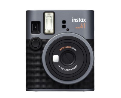 Fujifilm Instax Mini 41 Camara Instantanea - Tamaño de Imagen 62x46mm - Flash Auto - Exposicion Automatica - Mini Espejo para Selfies - Modo Primer Plano - Color Negro