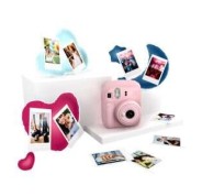 Fujifilm Pack Best Memories Instax Mini 12 Blossom Pink Camara Instantanea + Film Instax Mini 10ud. + 3 Portafotos - Tamaño de Imagen 62x46mm - Flash Auto - Exposicion Automatica - Mini Espejo para Selfies - Modo Primer Plano