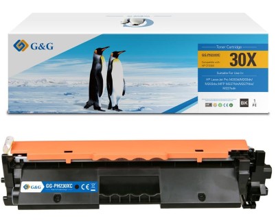 G&G Compatible HP CF230X / 30X Negro Cartucho de Toner para HP LaserJet Pro M203, MFP M227
