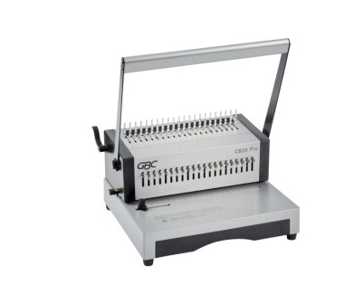 GBC CombBind CB25 Pro Encuadernadora Manual de Canutillo - Encuaderna hasta 500 Hojas A4 - Puede Perforar hasta 25 Hojas - Rapida y Sencilla de Usar - Color Plata