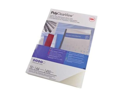 GBC PolyClearView Pack de 100 Portadas de Encuadernar A4 - 300 Micras - Color Transparente Mate