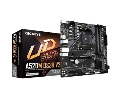 Gigabyte A520M DS3H V2 Placa Base AMD AM4 4xDDR4 - M.2, SATA, PCIe3.0 - HDMI, DisplayPort, DVI, RJ-45, USB 3.2 - MicroATX