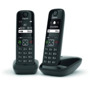 Gigaset AS690 Duo Telefono Inalambrico Dect + 1 Supletorio - Pantalla en B/N - Control de Volumen - Gran Autonomia