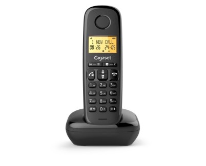 Gigaset Basic 100 Telefono Inalambrico Dect con Identificador de Llamadas - Bloqueo de Llamadas - Pantalla Retroilluminada - Color Negro