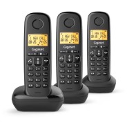 Gigaset Basic 100 Trio Telefono Inalambrico Dect con Identificador de Llamadas - Bloqueo de Llamadas - Pantalla Retroilluminada - Color Negro