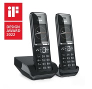 Gigaset Comfort 550 Duo Telefono Inalambrico Dect + 1 Supletorio - Identificador de Llamadas - Manos Libres - Control de Volumen - Color Negro