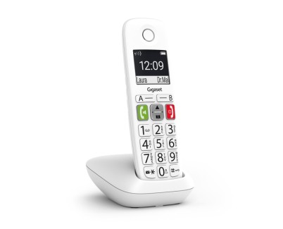 Gigaset E290 Telefono Inalambrico Dect - Pantalla Grande en B/N - Teclas con Numeros Grandes - Volumen con Funcion Amplificador - Color Blanco