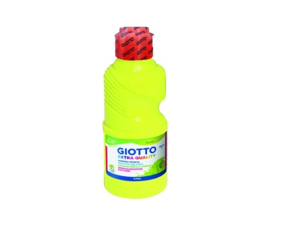Giotto Extra Quality Fluo Tempera - 250ml - Lispa para el Uso - Botella Bio Pet - Color Amarillo Fluorescente