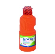 Giotto Extra Quality Fluo Tempera - 250ml - Lispa para el Uso - Botella Bio Pet - Color Naranja Fluorescente