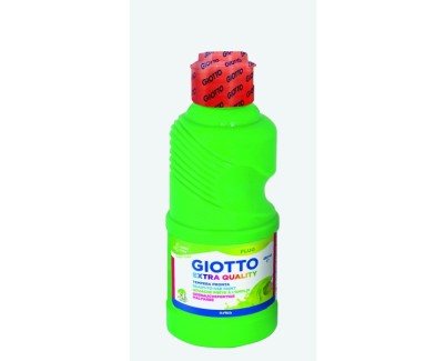 Giotto Extra Quality Fluo Tempera - 250ml - Lispa para el Uso - Botella Bio Pet - Color Verde Fluorescente