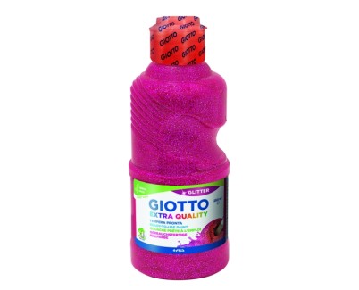 Giotto Extra Quality Glitter Tempera - 250ml - Lispa para el Uso - Botella Bio Pet - Color Magenta