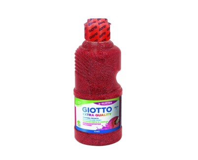 Giotto Extra Quality Glitter Tempera - 250ml - Lispa para el Uso - Botella Bio Pet - Color Rojo