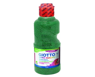 Giotto Extra Quality Glitter Tempera - 250ml - Lispa para el Uso - Botella Bio Pet - Color Verde
