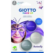 Giotto Make Up Butterfly Pack con 3 Maquillajes Faciales de Tematica Mariposa - Se Lava con Agua - Dermatologicamente Testado - Colores Surtidos