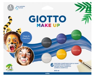 Giotto Make Up Classic Pack con 6 Maquillajes Faciales - Se Lava con Agua - Dermatologicamente Testado - Colores Clasicos Surtidos