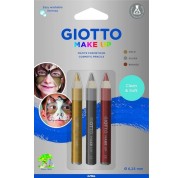 Giotto Make Up Metallic Pack con 3 Lapices Cosmeticos - Se Lava con Agua - Dermatologicamente Testado - Colores Metalicos Surtidos