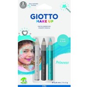 Giotto Make Up Princess Pack con 3 Lapices Cosmeticos de Tematica Princesa - Se Lava con Agua - Dermatologicamente Testado - Colores Surtidos