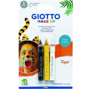 Giotto Make Up Tiger Pack con 3 Lapices Cosmeticos de Tematica Tigre - Se Lava con Agua - Dermatologicamente Testado - Colores Surtidos