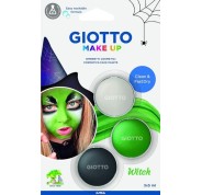 Giotto Make Up Witch Pack con 3 Maquillajes Faciales de Tematica Bruja - Se Lava con Agua - Dermatologicamente Testado - Colores Surtidos