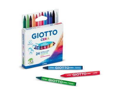 Giotto Pack de 12 Lapices de Cera - Extraresistentes - Facil de Sacar Punta - No Mancha