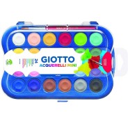 Giotto Pack de 24 Acuarelas Mini 23mm. - Colores Luminosos - Evita la Dispersion del Agua